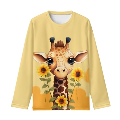 Image of Girls Long Sleeve Shirts Casual Crewneck Soft T-shirts for Girls 3-16 Years Old