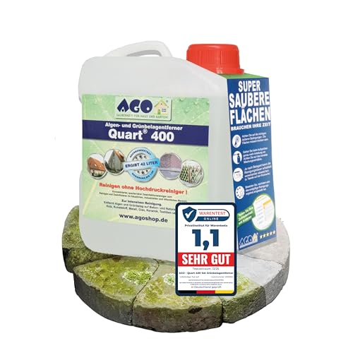 AGO Quart 400 Grünbelagentferner 2 Liter - chlor- und säurefrei / 400 qm Algen und Grünbelag...