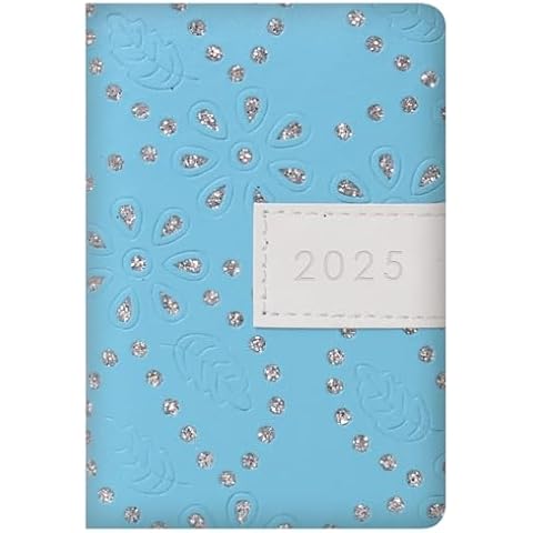 Stylish Blue Floral Pocket Diary 2025 Cover