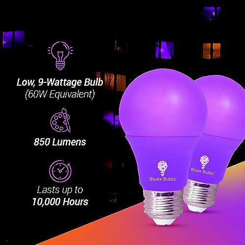Bluex Bulbs 2 Pack Led A19 Purple Light Bulb thumb #4