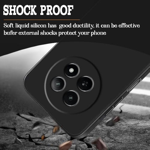 Image of Back Cover | Full Camera Protection | Premium Liquid Silicon Case | Flexible Bumper Case for Realme 12 5G / 13 5G / 12x 5G / C65 5G / Narzo 70x 5G / N65 5G (Black)