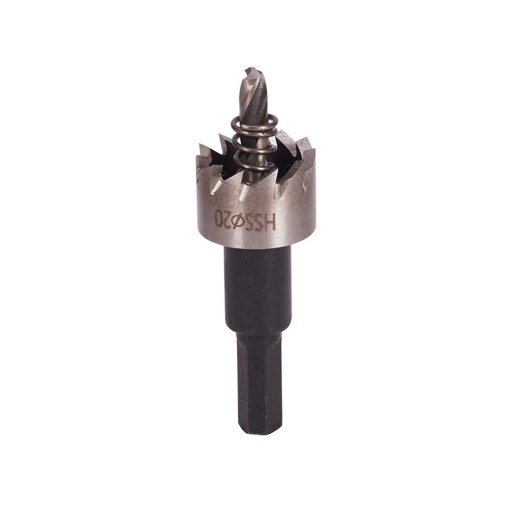Auniwaig 20mm HSS Hole Saw Kits for Metal, High-Speed Steel Hole Saw Cutting Kit Drill Bits Opener Cutter Tool, for Cutting Holes on Wood, Stainless Steel, Iron, Aluminum Plate, Black