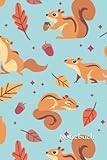  Notizbuch: Eichhörnchen Notizbuch  6x9 Zoll DIN A5  120 Seiten Punktraster  Herbstmuster Notizheft  Streifenhörnchen Tagebuch  Nagetier Schreibheft