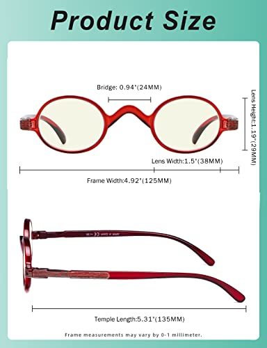Image of Eyekepper Reading Glasses for Women Men, Blue Light Readers Round | Womens Circle Computer Cheaters, Mens Ladies UV /Bluelight Blocking Reader Eyeglasses,All-Day Comfort Spring Hinges for Screen