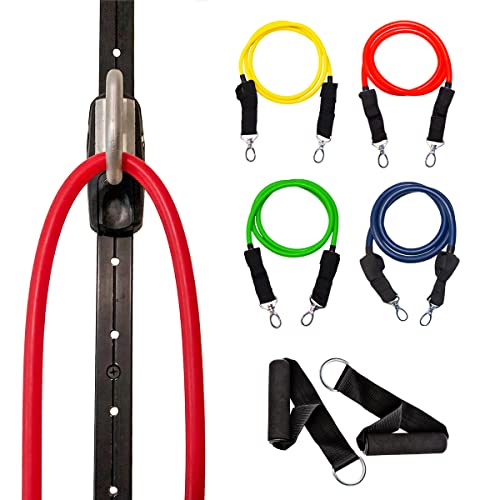 Image of Space Saver Gym Resistance Bands Exercise Equipment for at Home Fitness Workout | Resistance Band Wall Anchor for Kinetic Bands with 1 Rail, 1 Rail Car