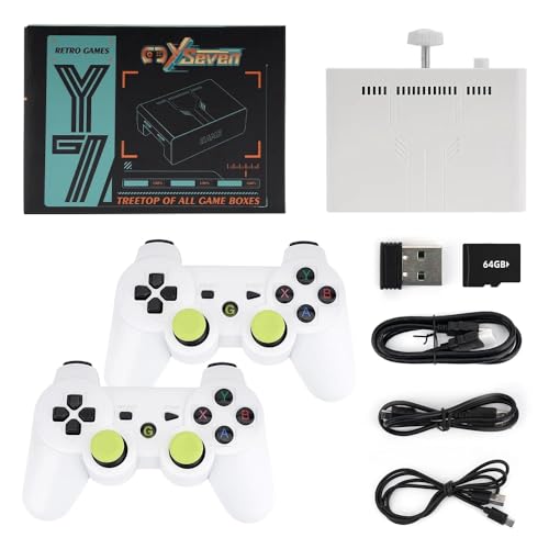 XIXIMENG Y7 Video Game Console Linux System 256G Built 12000 Games Rechargeable Wireless Handle Low Latency Connection Player Gift HD Output Game Machine Portable Christmas/Kids Gift