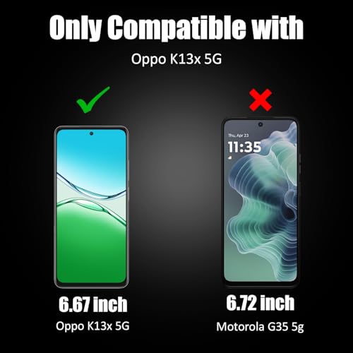 Image of AIBEX Tempered Glass for Oppo K13x 5G | 9H Hardness | Anti-Glare & Anti-Fingerprint | Water Resistant | Edge-to-Edge Full Screen Protector | Bubble-Free Installation