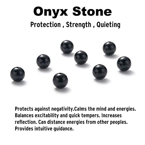 Black Onyx Beads Beaded Necklace Chain for Men Natural Gemstones Healing Crystals Jewelry 50/55/60/65/70cm3