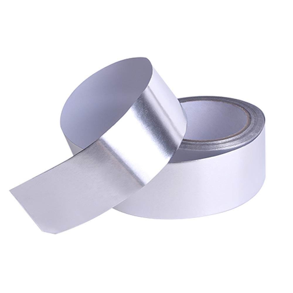 50 m x 20 mm Premium aluminio lámina adhesiva cinta con adhesivo conductor, cinta adhesiva de aluminio sellado, para HVAC Reparación, Conductos, Aislamiento