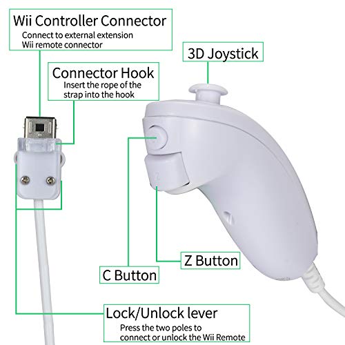 image for NC Wii Nunchuck Controller Joystick Gamepad, Compatible with Nintendo 