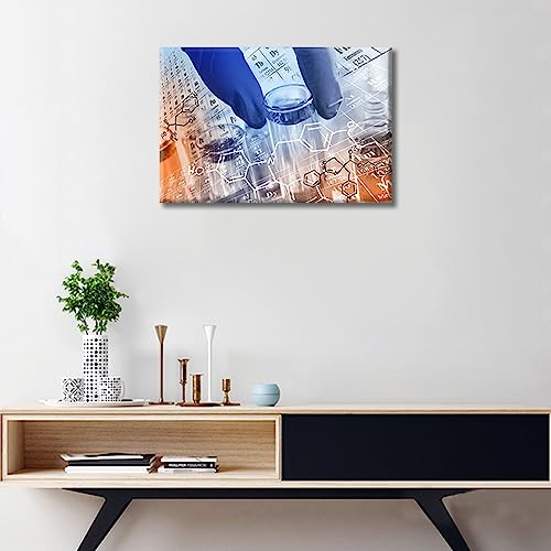 Image of TUMOVO Young Scientist Poster Wall Decor 1 Pieces Poster Clinical Laboratory Art Prints Wall Decor Living Room Medical House Decor Stretched and Framed Ready to Hang (12 inch Wx18 H)