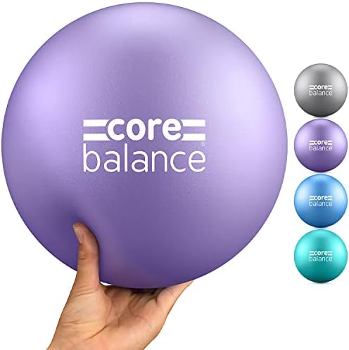 Core Balance Soft Pilates Ball 23cm / 9 Inch, Small Anti Burst, Yoga Exercise Fitness Physiotherapy Physical Training, Inflatable Straw For Easy Inflation, 200kg Weight Capacity