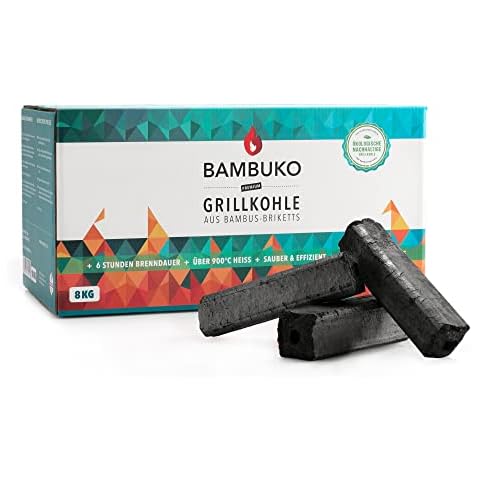 McBrikett BAMBUKO Premium Grillkohle, 8 kg Bio Bambuskohle, rauchfrei & sehr heiß Cover