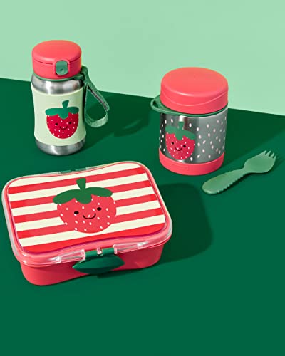 Image of Skip Hop Toddler Sippy Cup with Straw, Sparks Stainless Steel Straw Bottle, Strawberry