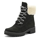 Timberland W Courmayeur Valley 6-Inch Boot Shearling Schwarz, Damen Winterstiefel, Größe EU 39.5 - Farbe Black Nubuck