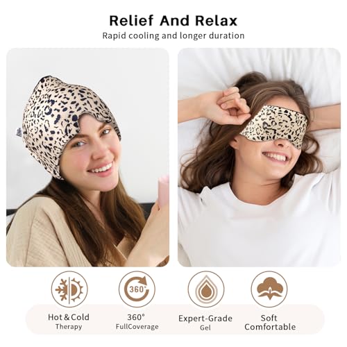 Image of ELEGAR Migraine Relief Cap - Hot & Cold Therapy Headache Cap for Migraine, Sinus & Tension Relief | Thermax Gel Ice Head Wrap for Instant Comfort & Relaxation - Reusable Migraine Cap for Men & Women - Multicolor (Migraines cap) (STAYLE A)