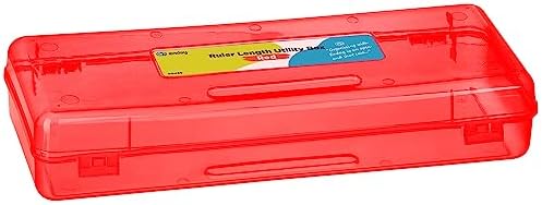 Amazon.com: Enday Pencil Box Red, Plastic Pencil Case, Multipurpose ...