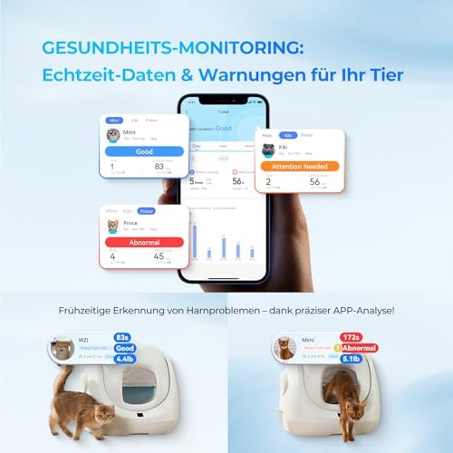 Bild 2 - CATLINK Baymax Katzenklo Selbstreinigend, 70L XXL-Volumen, Verbessertem Schutz Gegen Seitliches Auslaufen, 7-facher Schutz, App-Steuerung und Mehrkatzenerkennung – Geeignet für mit Mehreren Katzen