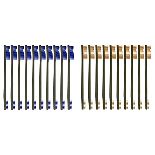 Otis Technology Blue Nylon All Purpose Gun Cleaning Brush (10 Pack) & Bronze All Purpose Gun Cleaning Brush (10 Pack) #TOP21