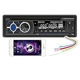 WEPARTICULAR Leitor de CD DVD estéreo de carro Din único, unidade de música USB MP3, suporte Bluetooth FM/RDS/USB/AM