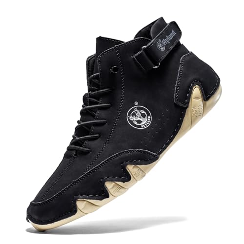 Men's Casual Leather Fashion Sneakers Ankle Chukka Boots Slip On Lightweight Loafers Walking Driving...
