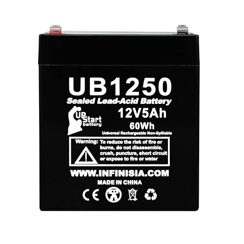 UB1250 Battery for Alarm System - 12V 5Ah Battery Backup for Home Alarm Panel Universal Replacement for ELB 1250A HT 1250 12 V 5.0ah 12VDC 12V5AH AGM Rechargeable Sealed Lead Acid SLA
