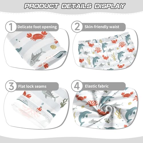 Girls Leggings Crab and Dolphin Toddler Girls Clothes Leggings for Girls Toddler Girls Leggings 3-4T3