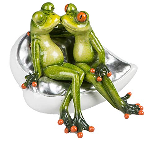 Formano 717689 Dekofigur lustiges Froschpaar küssend auf einem Stuhl | Dekofrosch lustig witzig...