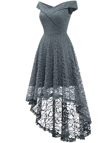 Off The Shoulder Semi Formal Dresses for Cocktail Party Dress for Wedding Guest Dresses for Women Grey S