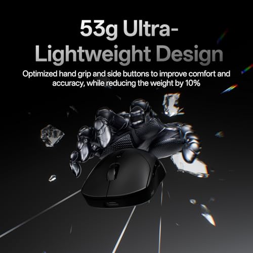 Image of Rapoo VT2 MAX Wireless Gaming Mouse, True 8K Wireless Polling Rate, 53g Lightweight, Up to 750 Hr Battery, Nordic nRF54L15 MCU, 120-Million Optical Switch, 10 Programmable Buttons, Macro Enabled