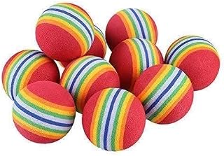 HFINGAQEX 10PCS EVA Foam Balls Hot New Yellow/Red/Blue Rainbow Sponge Indoor Aid Training Practice Ball Balls
