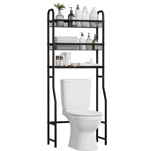 STORAGEIDEAS 3 Tier Over The Toilet Storage Shelf, Freestanding Over