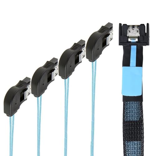 Cable Slimline Mini SAS MCIO con conectores SATA en ángulo recto de 0.8m 2