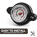 DYEKNEE Car Temperature-measurable 1.8 Fuel Tank Cap, Tightly Fitting Leak-proof Radiator Cap, High-pressure Radiator Covers with Thermometer, Universal for Off-road Vehicles Motorcycle (Black)