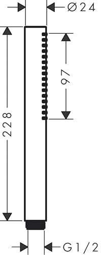hansgrohe Pulsify S - Pommeau de douche économie d'eau avec 5,4 l/min (EcoSmart+), Douchette à main avec 1 type de jet (PowderRain), Douchette (100 mm), Noir mat, 24126000