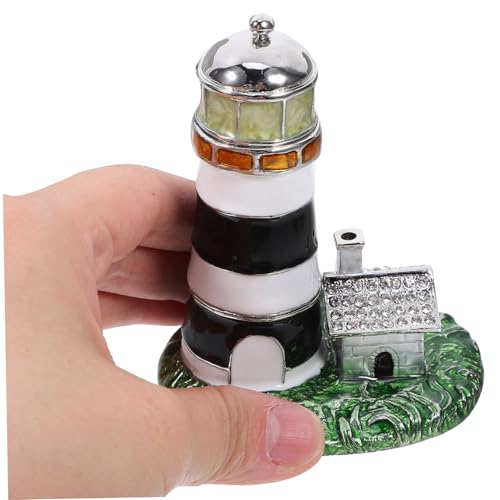 Boîte à bijoux en forme de phare et rangement bagues rétro