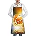 Tablier de cuisine imprimé ballon de basket-ball pour femme, tablier de cuisine avec poche, tablier de cuisine pour la cuisine, la pâtisserie, le jardinage, unisexe, blanc, taille unique