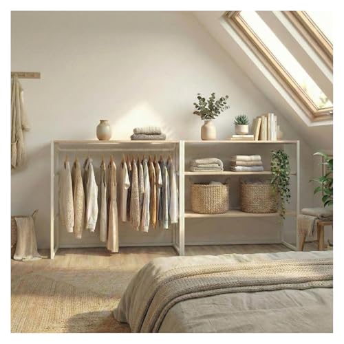 MOB-IN Lot de 2 portants vêtements sous combles KADRA modulables 200x85cm