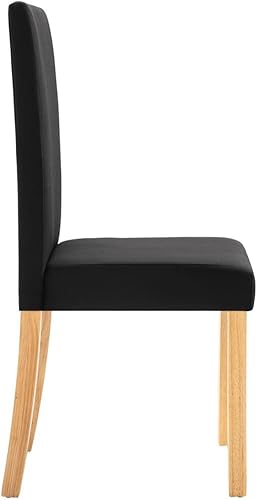 Miniatura 6 de Dining Chairs Set of 2 Black Fabric, Rubber Wood Standard for Kitchen, Modern Dining Room Furniture, Sillas para Comedor