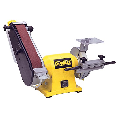 Preisvergleich Produktbild DeWalt Schleif- und Abziehkombination (415 W, vibrationsarmer, Induktionsmotor, Lederschleifband mit absenkbarem Schleifschuh, inklusive Zubehör), DW755
