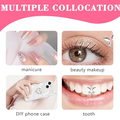 Katyjun 4 Paare Zahnstein Schmuck, Zahnschmuck Schmetterling für DIY -Nagel und Zähnedekoration