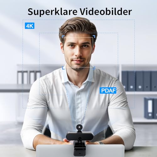 EMEET NOVA 4K Webcam, PC Kamera mit 2 Mikrofon, Ultra HD für Laptop & Mac – Ansicht 4