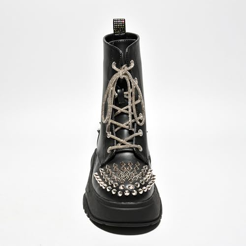 Jadey Spike Studs Rhinestone Chunky Lug Boots (Jadey)3