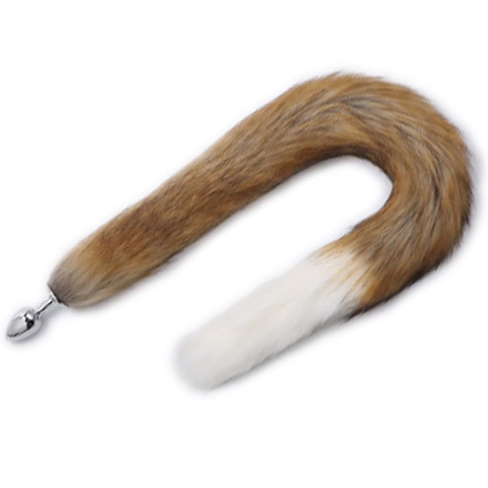 30.3 Inch Fox Animal Costume Tail Faux Fur Wolf Butt Tail Long Anal Butt Plug Fox Cat Butt Plug Furry Plush Tail Plug Valentines Day Cosplay