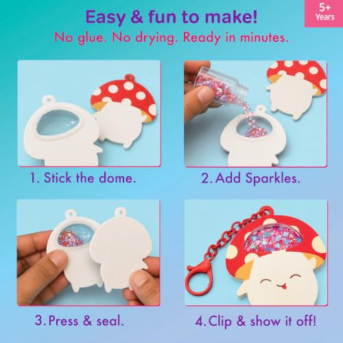 Image of Chalk & Chuckles Joydomes Magic Mushroom, DIY Shaker Keychain & Bag Charm
