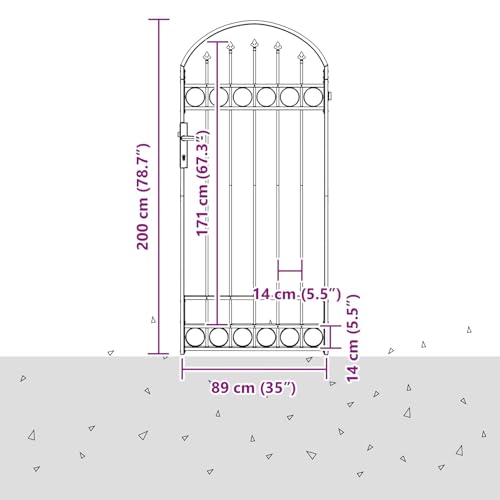 Poste de valla ASSEN para entradas de jardín y patios 8