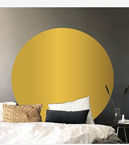 Circle Wall Decal Simple Color Home Decoration Nordic Style Geometric Sun Wall Decor Sticker YT5776 (Gold, Large 22inch)
