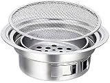 QIANMEI tischgrill Balkongrill Grillrost Portable Outdoor BBQ Grill | Runde Holzkohle Grill | Geeignet zum Brennen von Protokollen oder Holzkohle | Für Heimgebrauch Barbecue-Werkzeuge (Color : A)