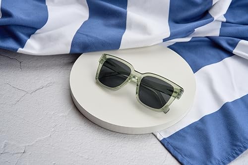 Peepers by PeeperSpecs Oversized Unisex Paloma Sun Polarized Square Sunglasses, Gray, +0.004