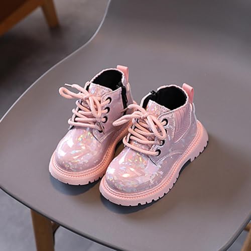 Toddler Girl Boots Bright Color Lace Up Cute Ankle Kids Boots Fall Winter Outdoor Non Slip Short Boots3